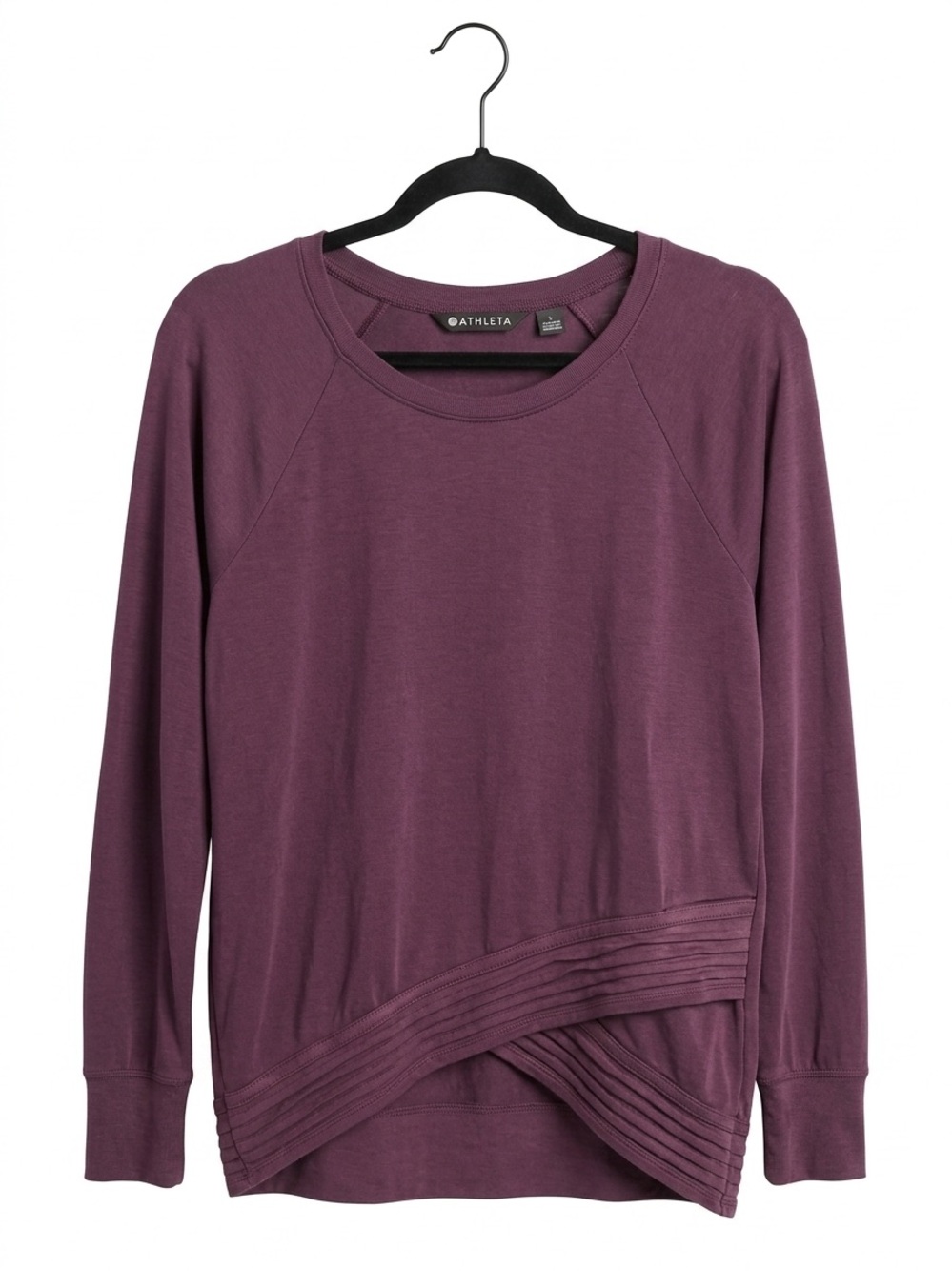 Athleta Plum Cross-Hem Pullover Sweatshirt